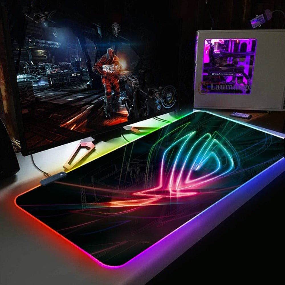 Large Gaming RGB Backlit LED Mouse Pad - Keys Caps