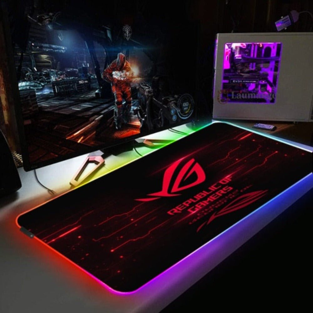 Large Gaming RGB Backlit LED Mouse Pad - Keys Caps
