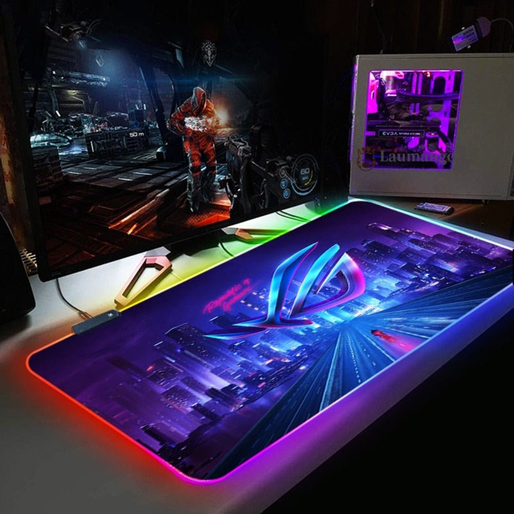 Large Gaming RGB Backlit LED Mouse Pad - Keys Caps