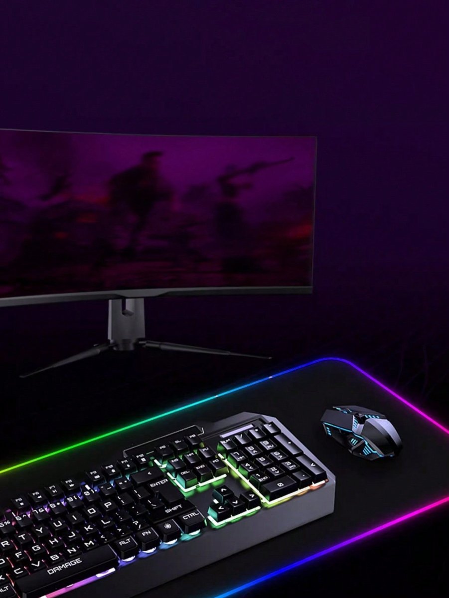 Large RGB Gaming Mouse Pad slip Resistant - Keys Caps