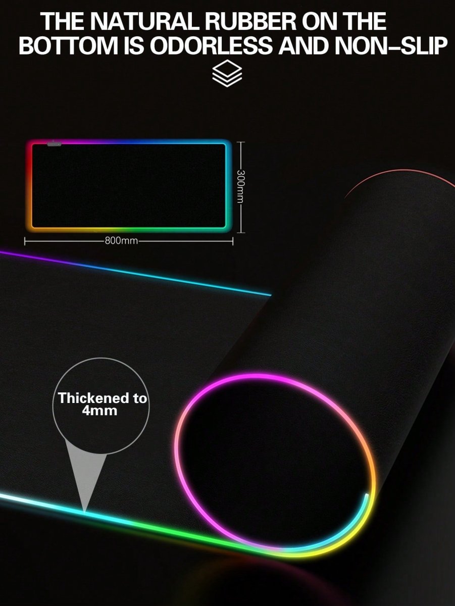 Large RGB Gaming Mouse Pad slip Resistant - Keys Caps