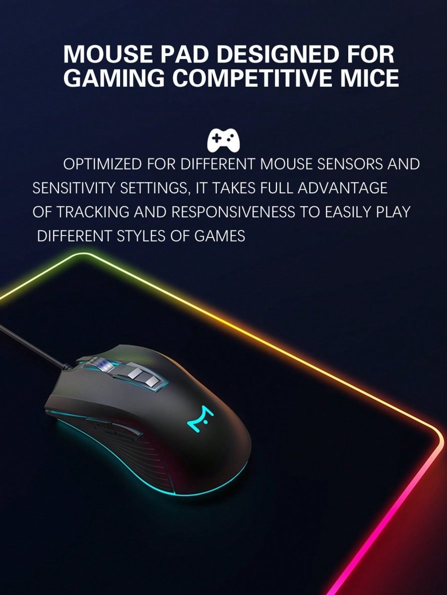 Large RGB Gaming Mouse Pad slip Resistant - Keys Caps