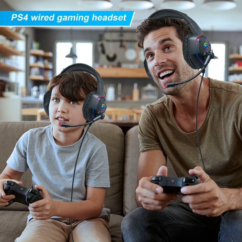 LED Gaming Bass Headset with Microphone - Keys Caps