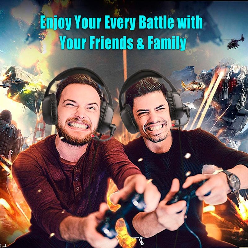 LED Gaming Bass Headset with Microphone - Keys Caps