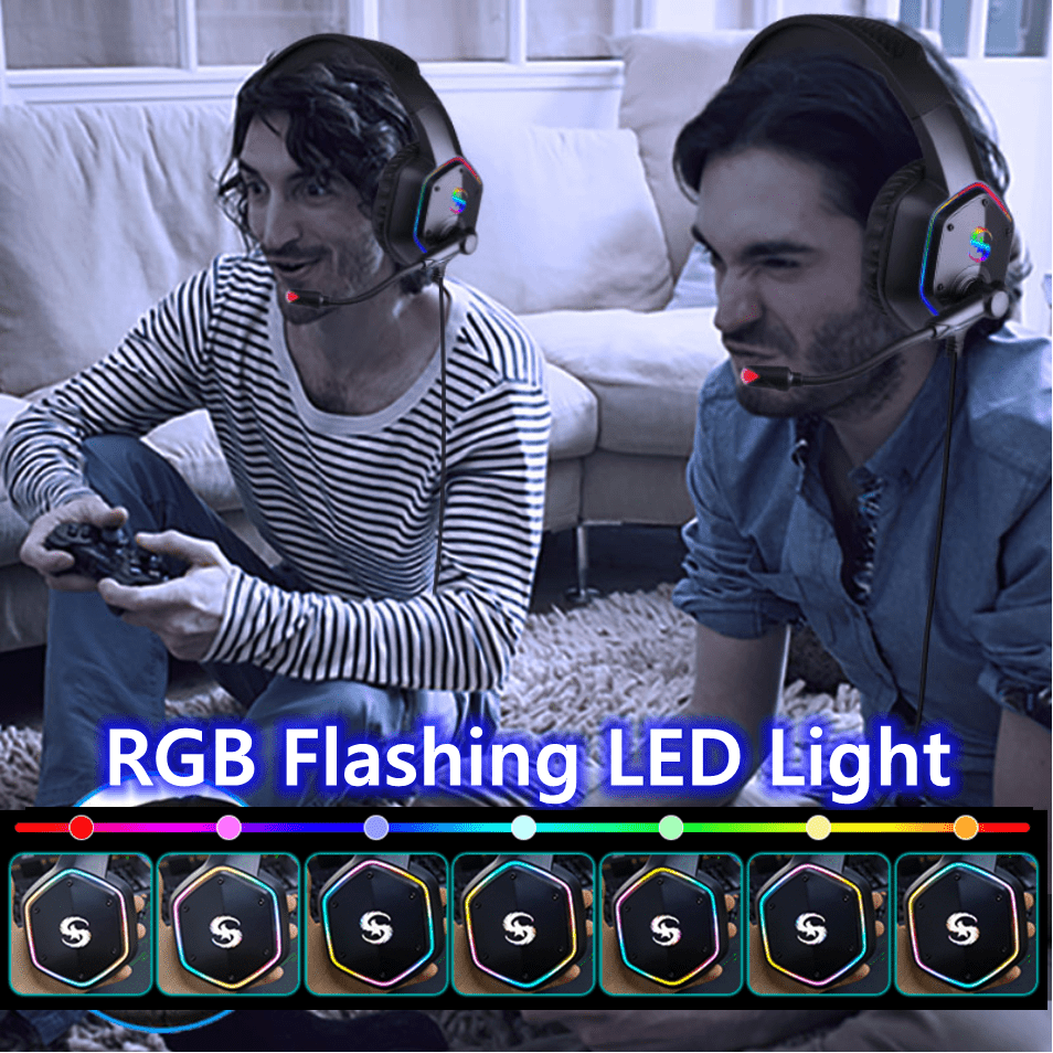 LED Gaming Bass Headset with Microphone - Keys Caps