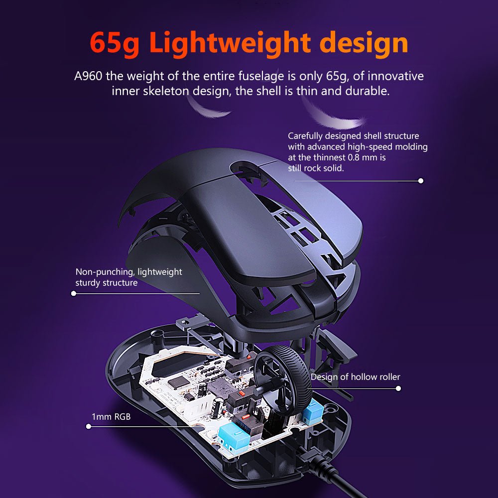 Lightweight Gaming Mouse with Soft Wire - Keys Caps