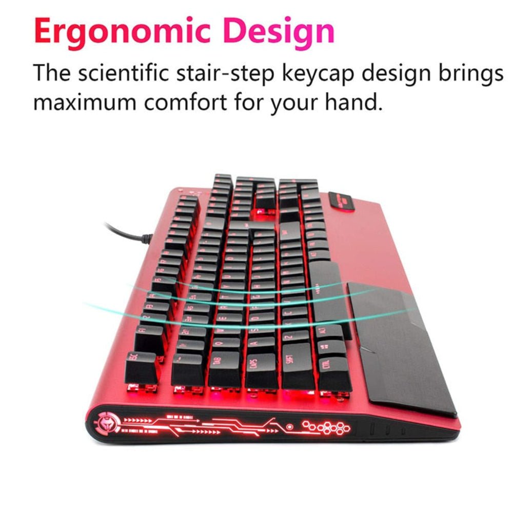 Mechanical Keyboard, Mouse With Gaming Headset USB Wired - Keys Caps