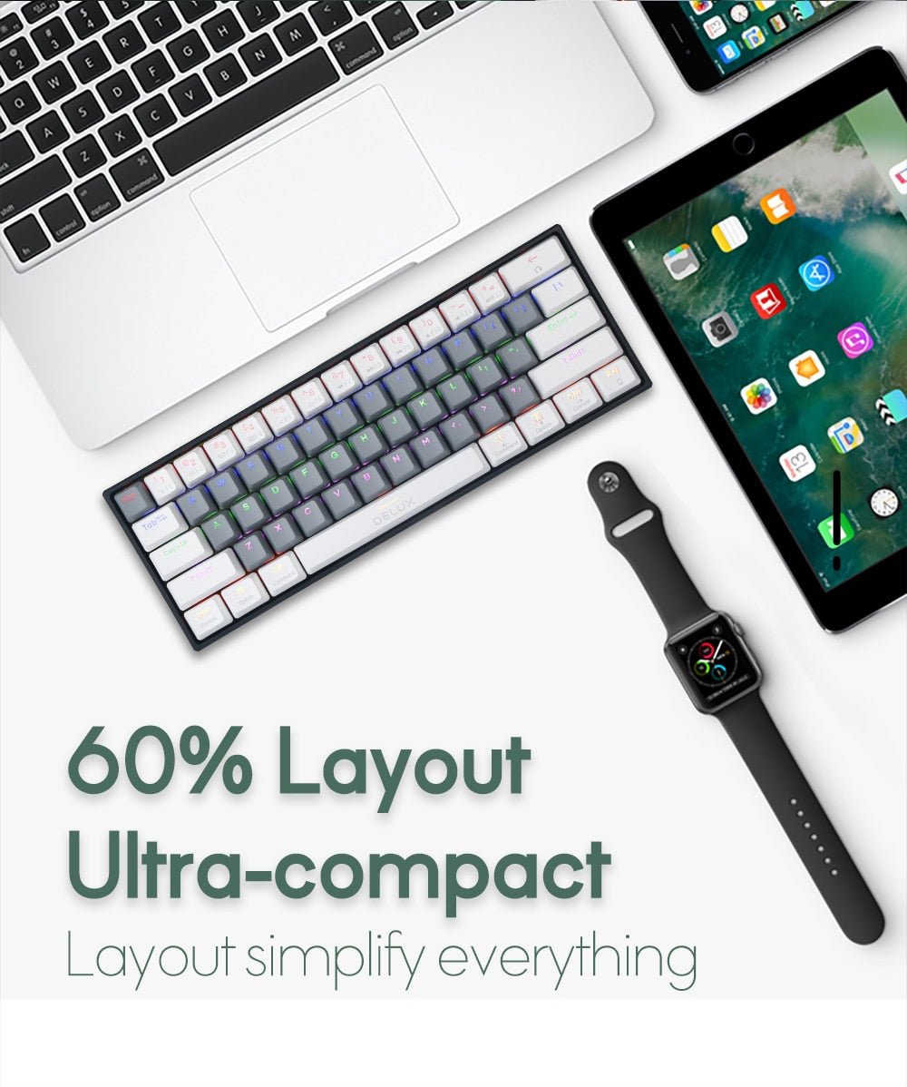 Portable Gaming Wireless Mechanical Bluetooth Keyboard - Keys Caps