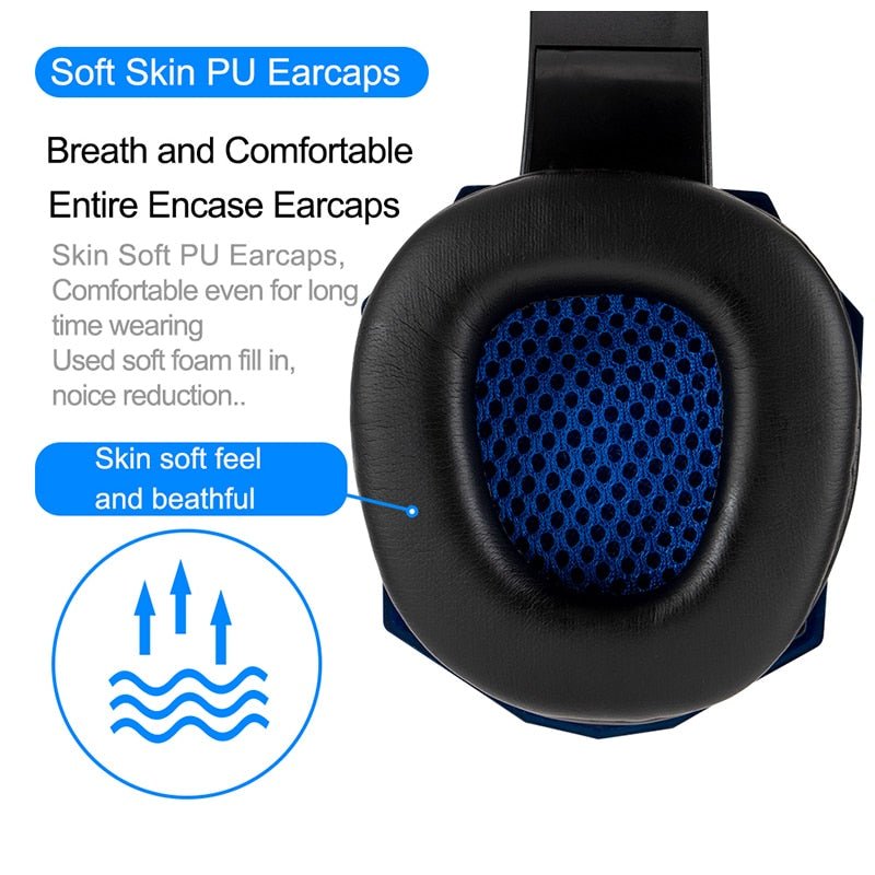 Professional Led Gaming Headset Wired With Mic - Keys Caps