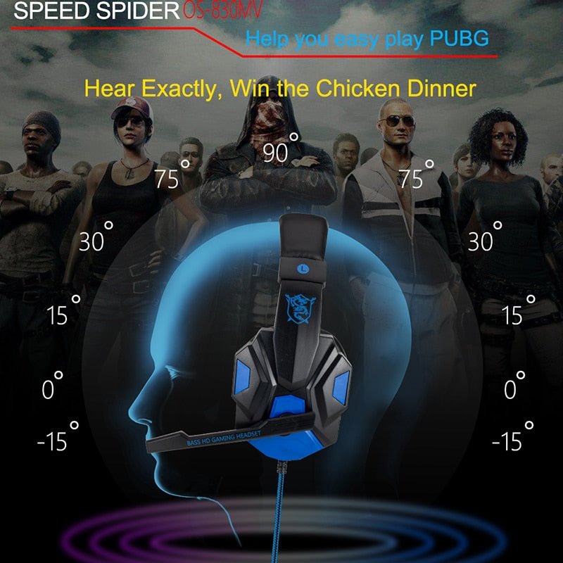 Professional Led Gaming Headset Wired With Mic - Keys Caps