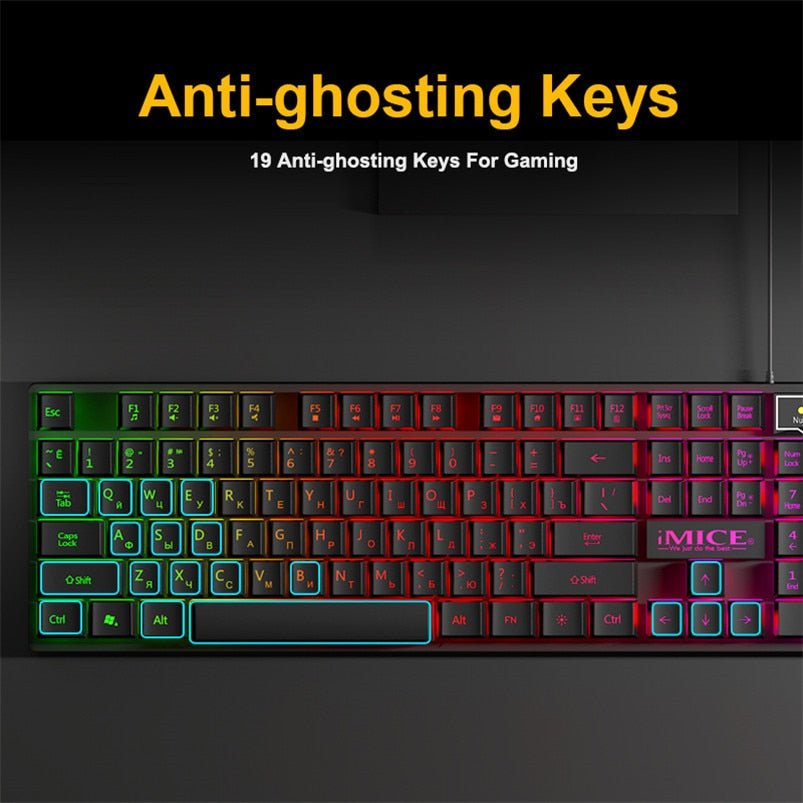 Quiet Spill - Resistant Mechanical Wired Gaming Keyboard - Keys Caps