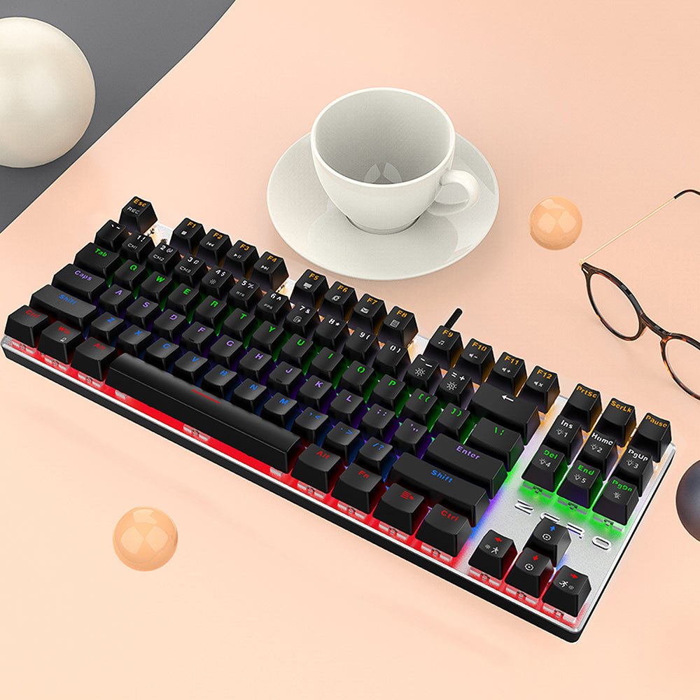 Quiet Wired Mechanical Gaming Keyboard - Keys Caps