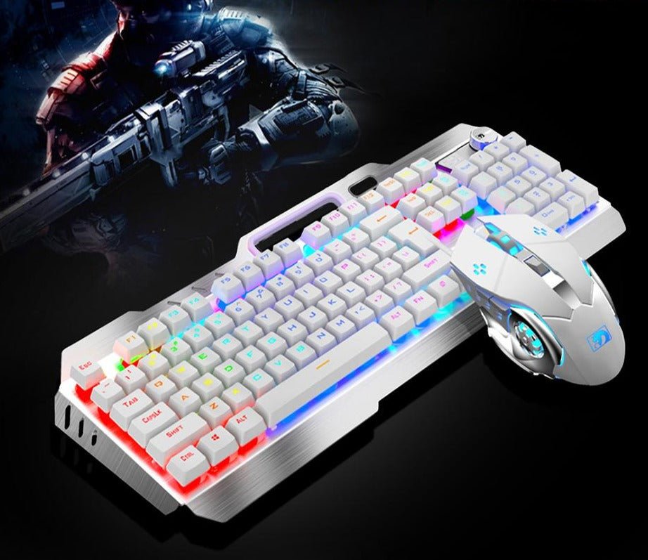 Recharging Wireless Gaming Mechanical Keyboard with Wireless Mouse - Keys Caps