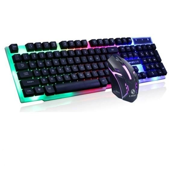 RGB Backlit Gaming Keyboard Mouse Set - Keys Caps