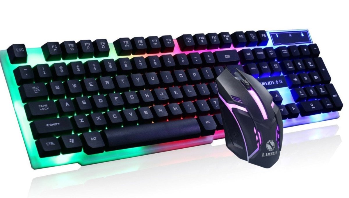 RGB Backlit Gaming Keyboard Mouse Set - Keys Caps