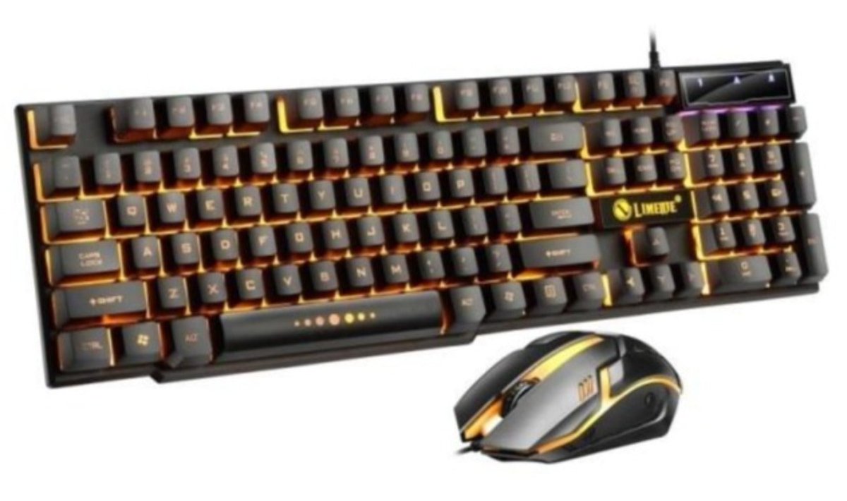 RGB Backlit Gaming Keyboard Mouse Set - Keys Caps