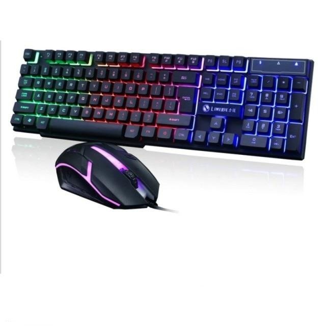 RGB Backlit Gaming Keyboard Mouse Set - Keys Caps