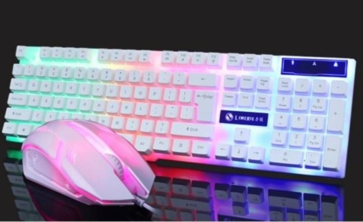 RGB Backlit Gaming Keyboard Mouse Set - Keys Caps