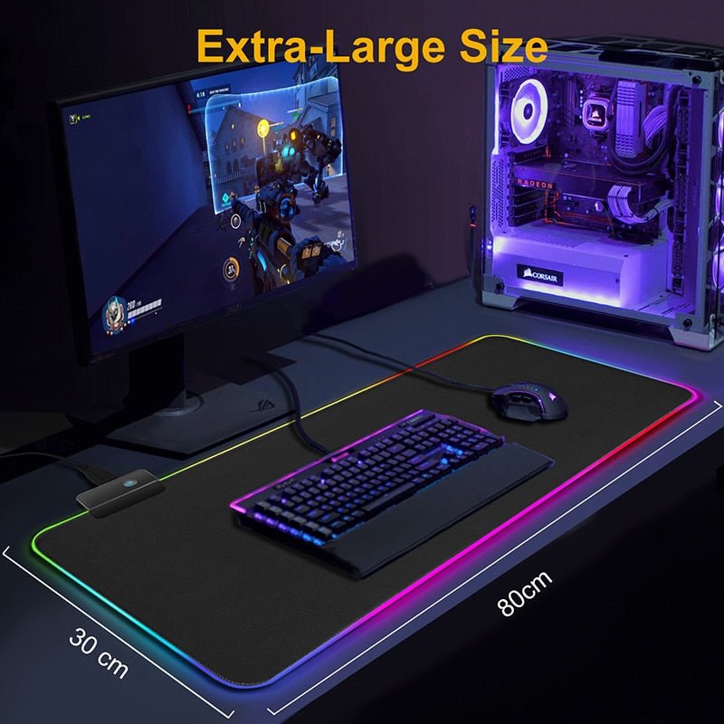 RGB Gaming Large Mouse Pad - Keys Caps