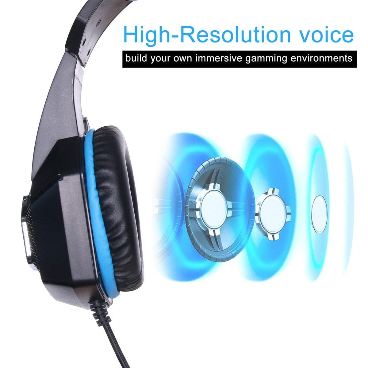 Surround Gaming LED Headset with Mic - Keys Caps