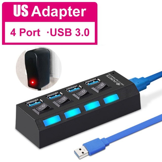 USB 3.0 Hub Power Adapter - Keys Caps