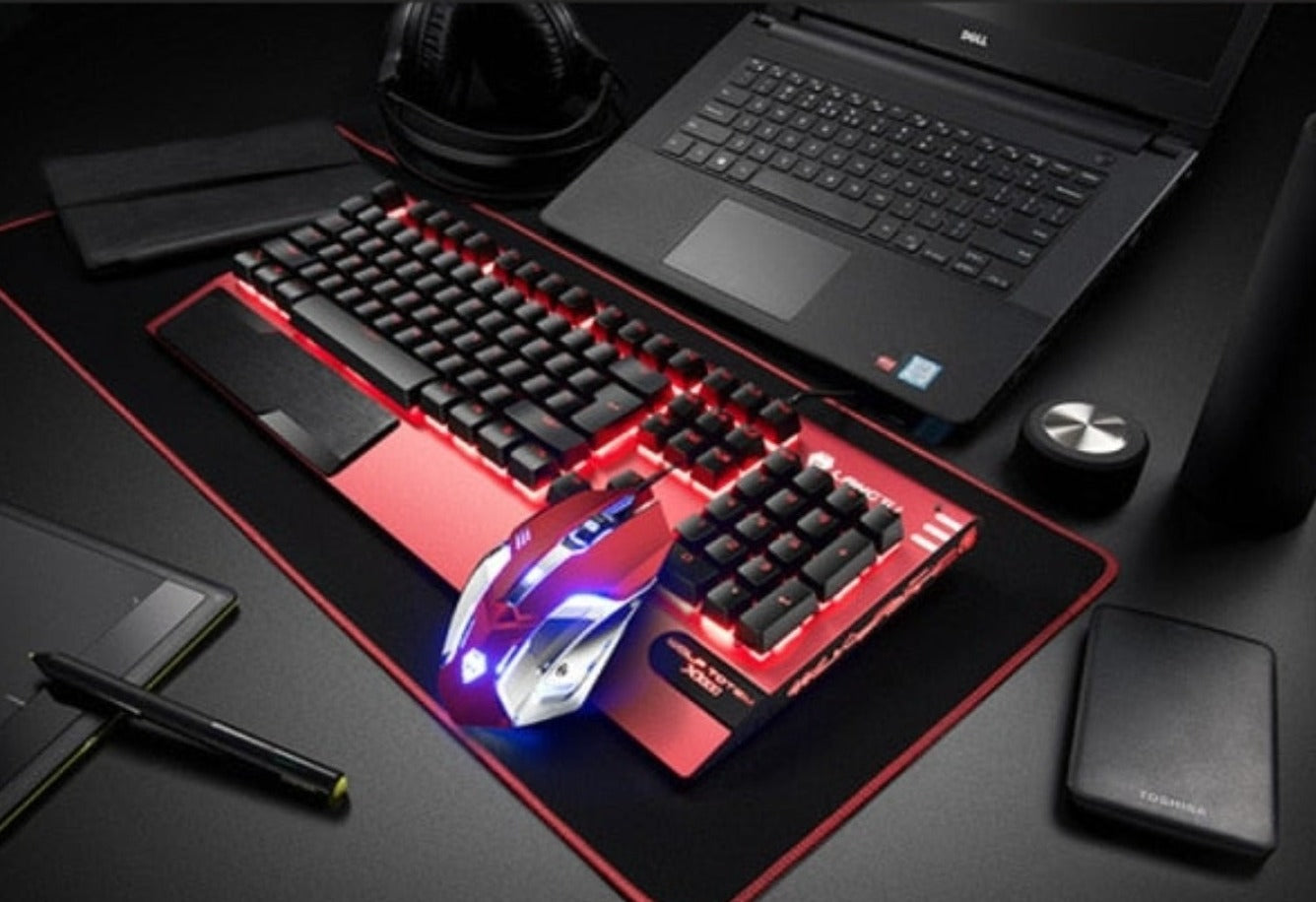 Mechanical Keyboard, Mouse With Gaming Headset  USB Wired - KeysCaps