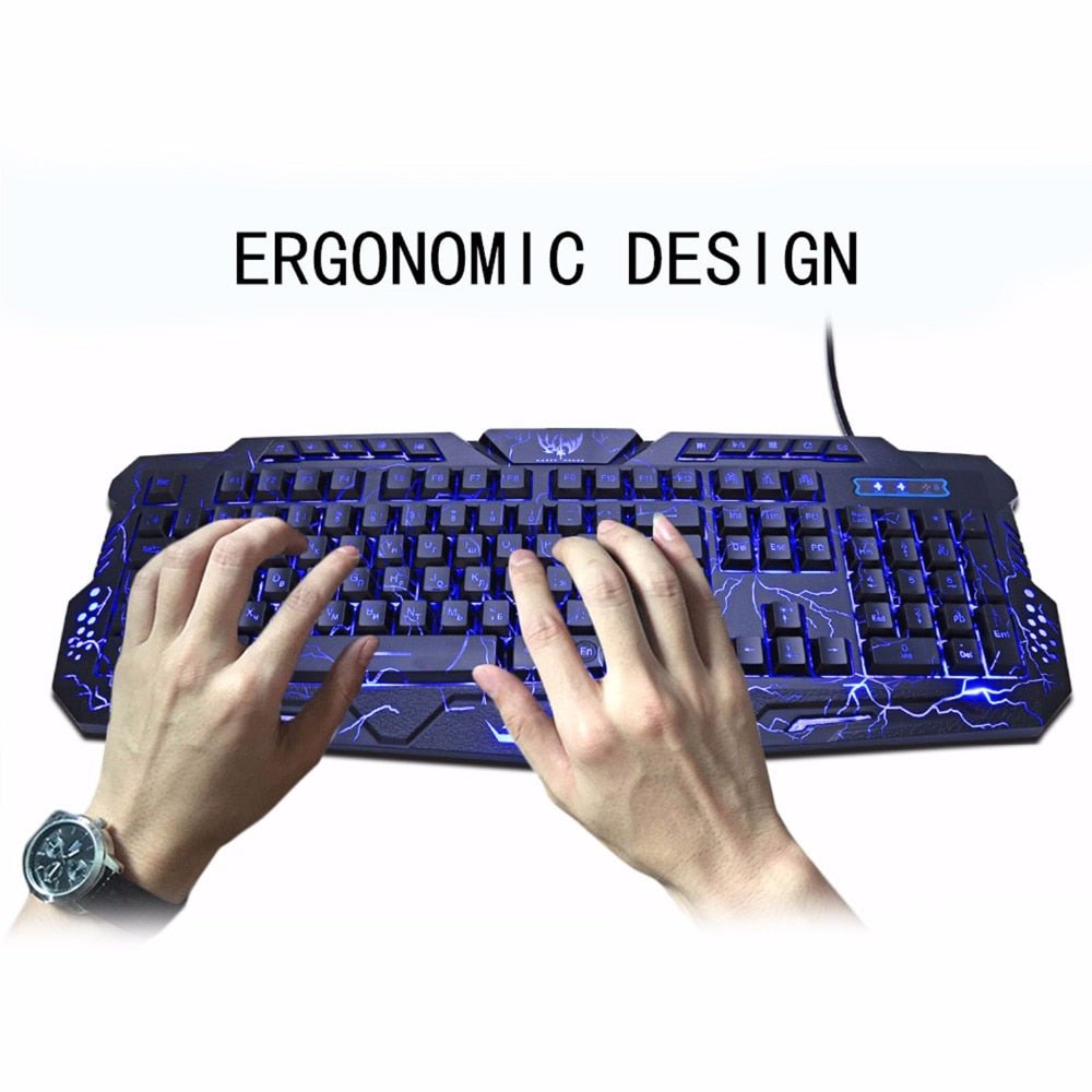 Wired Full Key Gaming Keyboard and Mouse Set - Keys Caps