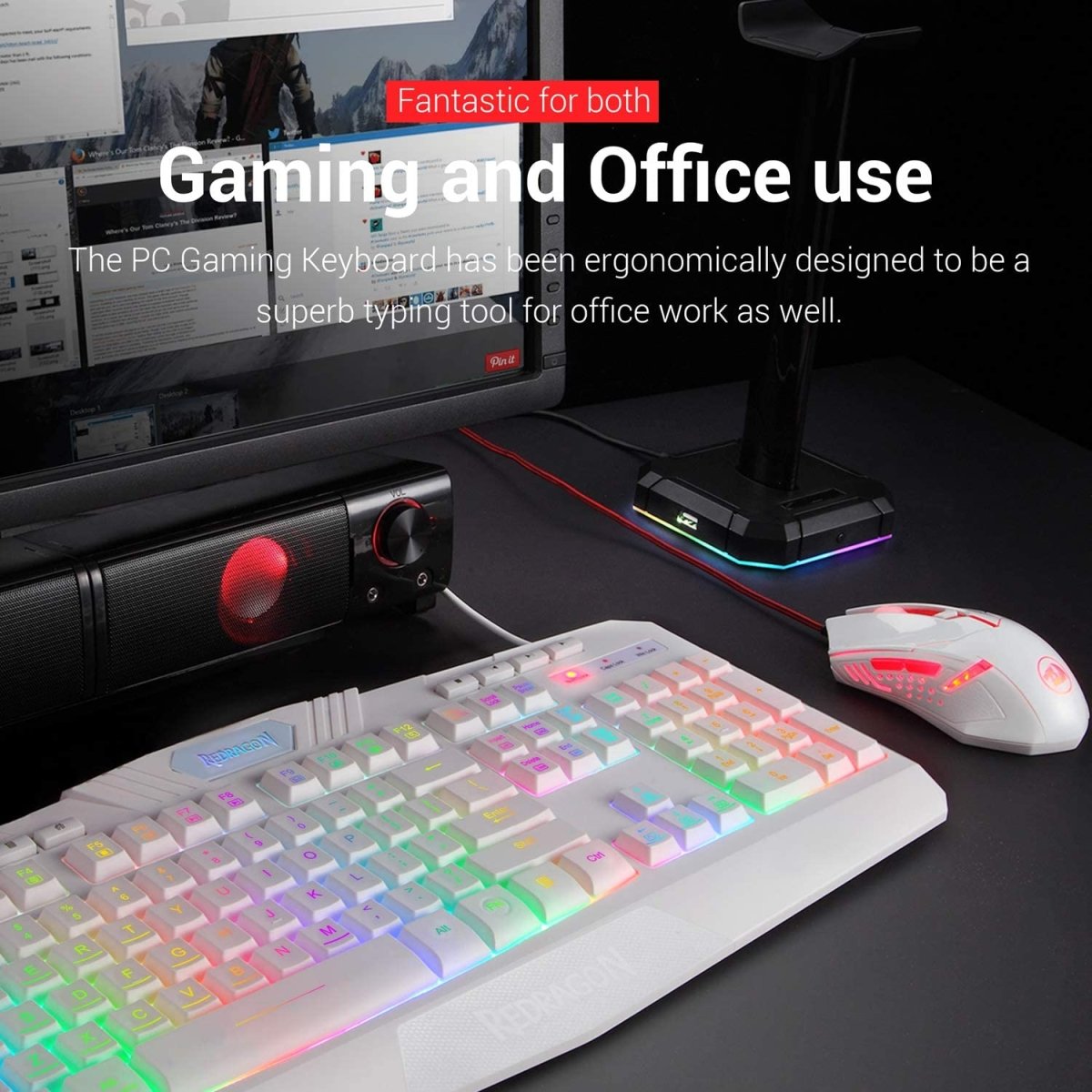 Wired Gaming RGB Backlit Keyboard & Mouse Combo - Keys Caps