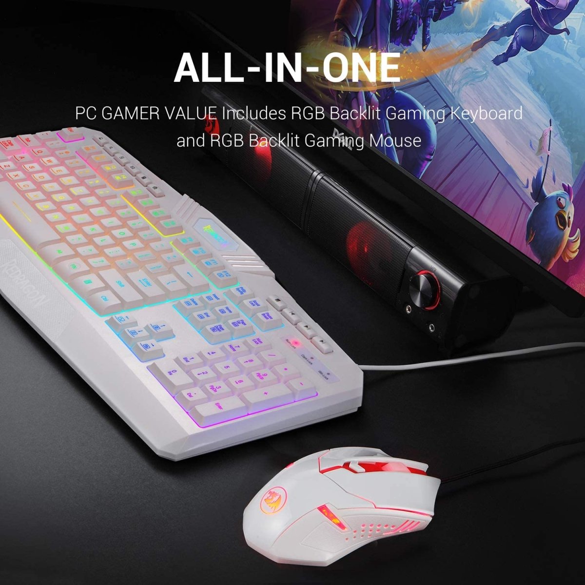 Wired Gaming RGB Backlit Keyboard & Mouse Combo - Keys Caps