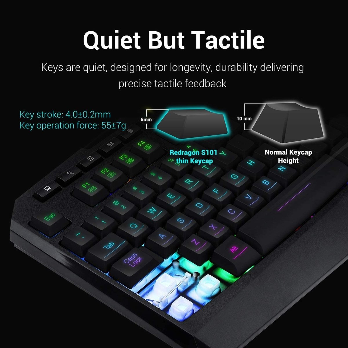 Wired Gaming RGB Backlit Keyboard & Mouse Combo - Keys Caps