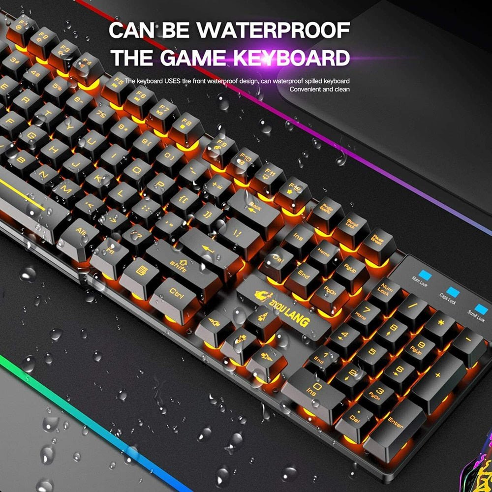 Wireless Gaming Keyboard Rainbow Backlight - Keys Caps