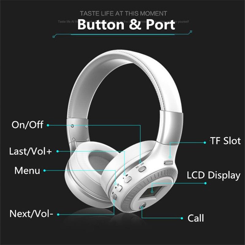 Wireless Headset with LCD Display and Mic - Keys Caps