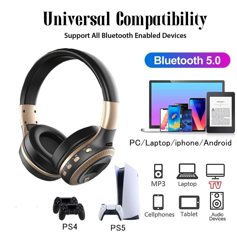 Wireless Headset with LCD Display and Mic - Keys Caps