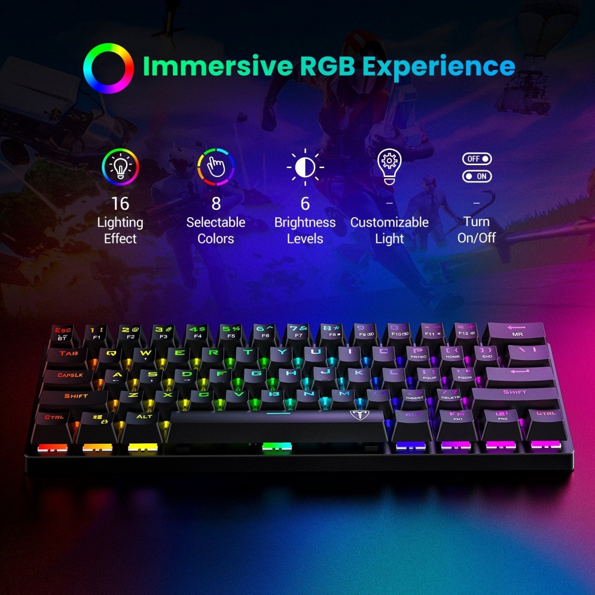 Wireless RGB Mechanical Gaming Keyboard - Keys Caps