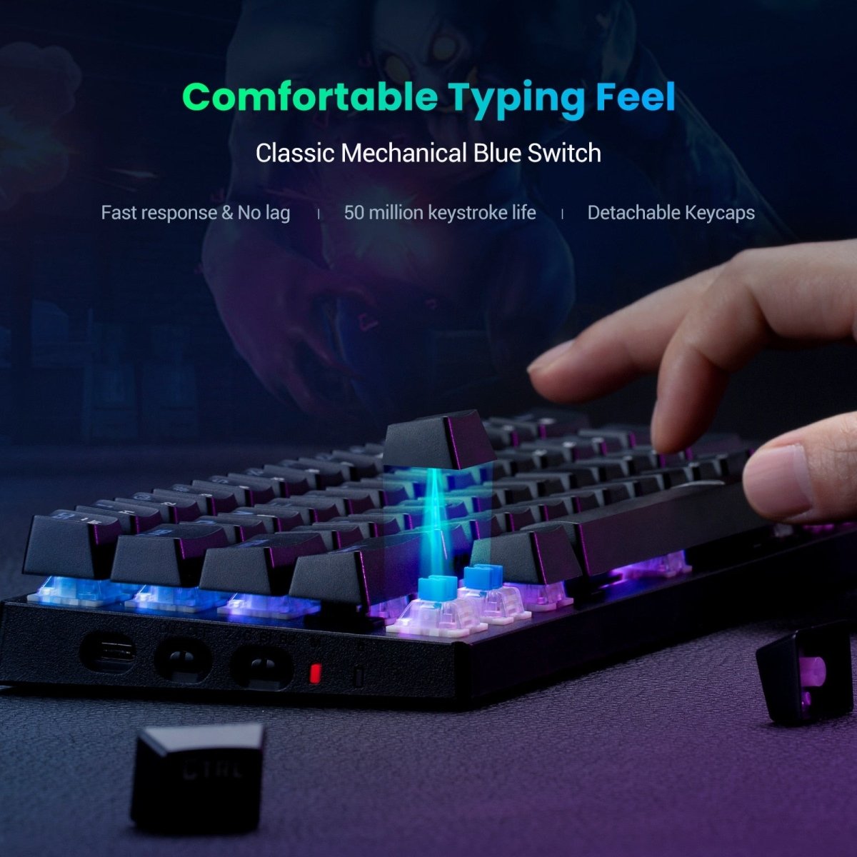 Wireless RGB Mechanical Gaming Keyboard - Keys Caps